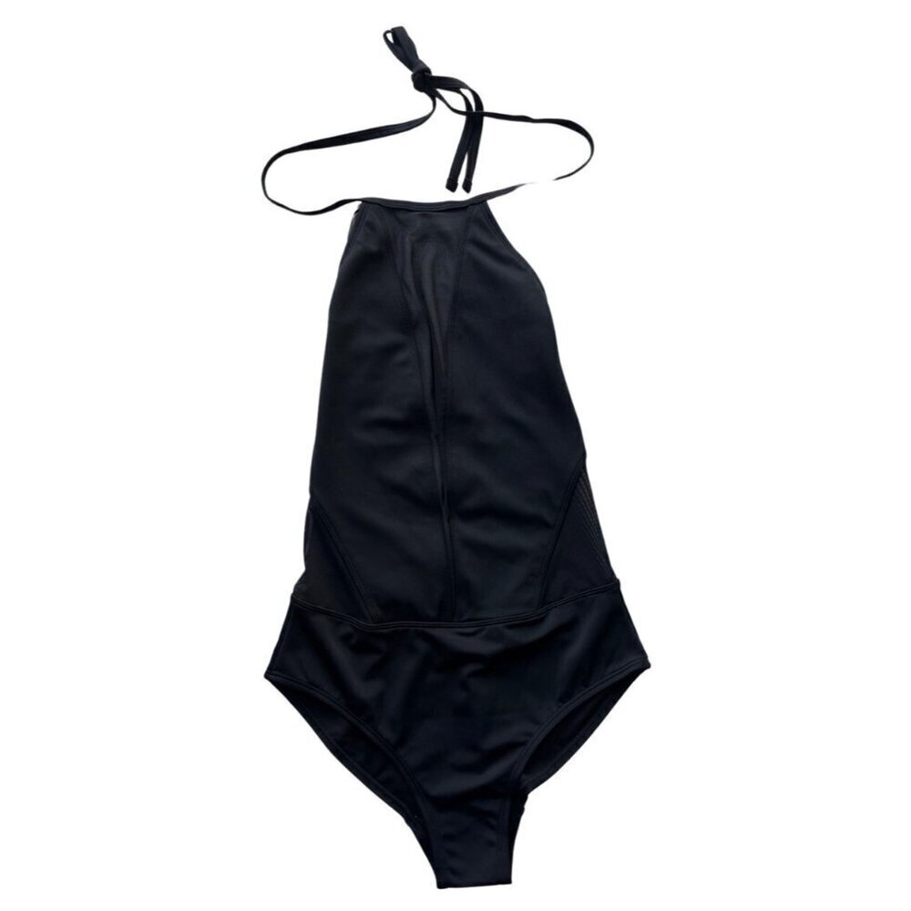 Ted Baker London Black Mesh Panel Halter one piece Swimsuit size 0 (US Size2- 4) - Picture 2 of 16